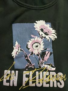Black Floral Crop Top