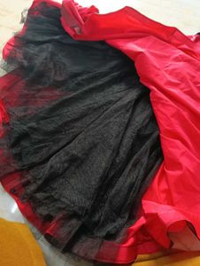 Red &amp; Black Fit &amp; Flare Dress