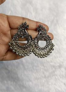 Oxidized Peacock Earrings