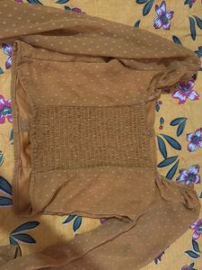 Cute Mustard Puff Sleeve Top