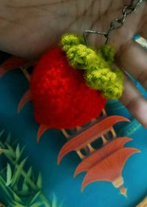 Crochet Strawberry Keychain 😍