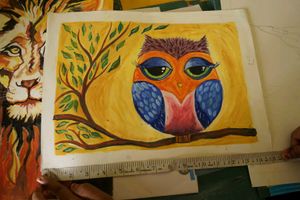 Hand Painted Owl