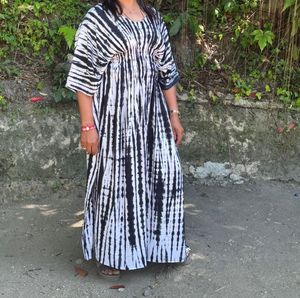 Kaftan Dress Black And White