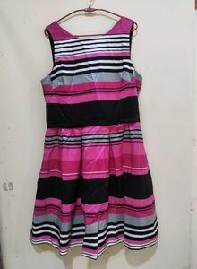 Striped Fit & Flare Dress