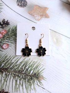 Black Flower Earrings