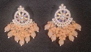 Blush Beaded Statement Earrings