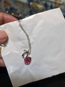 Pink Swan Swarovski Crystal Pendant