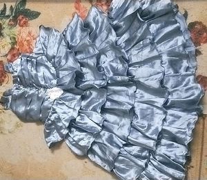 Dark Grey Colour Frill Frock