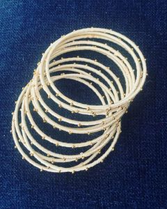 Fabric Prestine White Bangles For Sale!