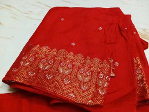 Stitched Elegant Red Kurta Set