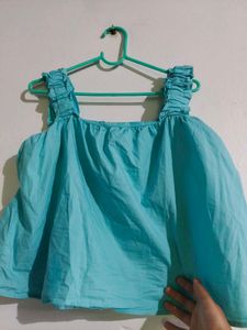 Cute Blue Sleeveless Top