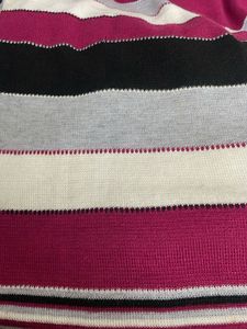 Striped Knit Sweater V neck
