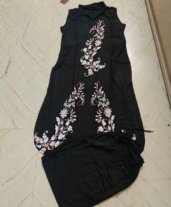 Elegant Black Kurta Set With Afghani Pant
