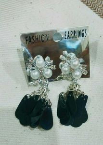 Pearl & Rhinestone Tassel Earrings