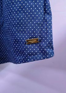 Park Avenue Woman Navy Regular Fit Printed Formal