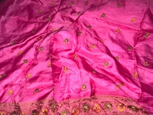 Elegant Pink Saree with Embroidery