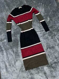 Striped Long Sleeve Bodycon Dress