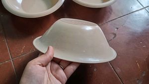 Vintage Ceramic Dinner Set with Pink Floral Border