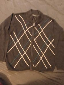 Boys Argyle Zip-Up Sweater