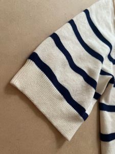 Zara Striped Short Sleeve Sweater Top