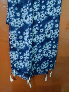 Long Round Kurta With Small Scarf.