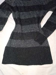 Sparkly Striped Sweater Dress