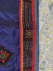 Elegant Blue Embroidered Saree
