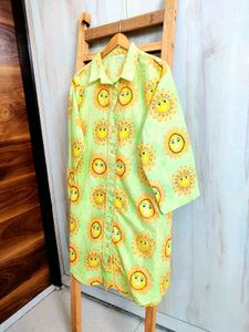Funky Sun Print Shirt Dress Size-42-44