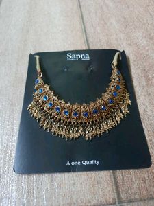 Blue Stones Golden Necklace