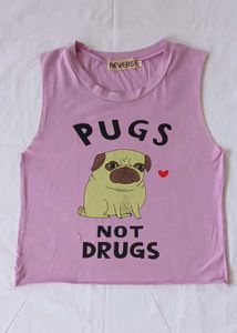 Pugs Not Drugs Cropped Tank
