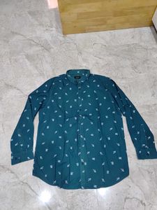 Leaf Print Green Shirt