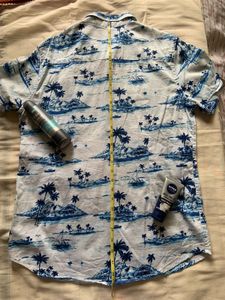 White And Blue Printed Shirt For Men