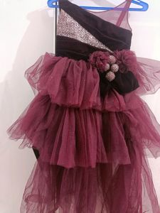 Gorgeous Tail Cut Tutu Design Wine Frock
