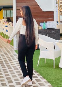 H&amp;M White Ribbed Top