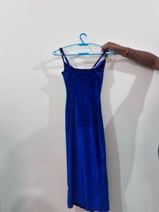 Blue Velvet Slip Dress
