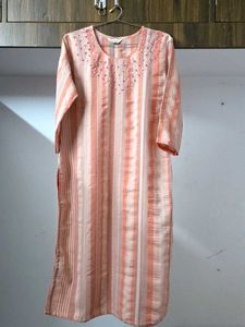 Kaira's Peach Handwork Kurta