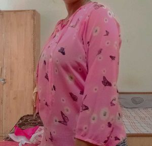 Pink Butterfly Fashionable Top