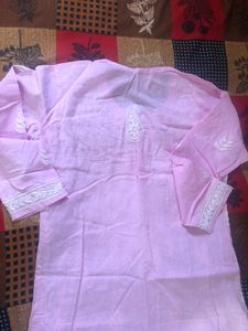 Pink Chikankari Kurta