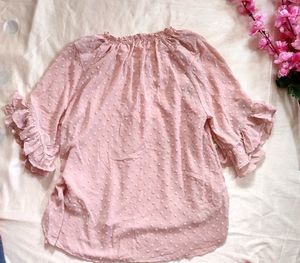 Peach Flounce Top