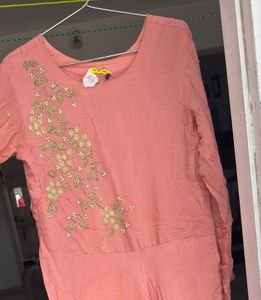 Peach Embroidered Gown