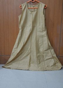 Beige and golden ethnic gown