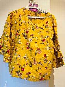 Beautiful Mustard Top In Comfy Soft & Flowy Fabric