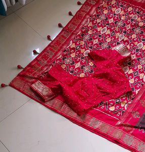 New RED and BROWN Patola Saare