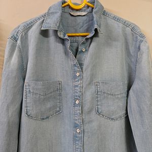 Mango Linen Blend Shirt Dress