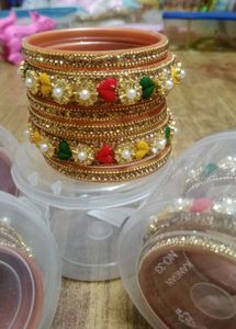 Colorful Beaded Bangle Set