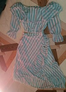 Striped Ruffle Maxi Dress