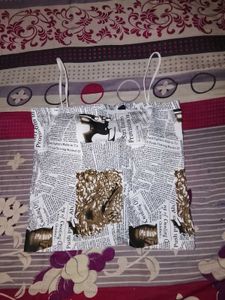 Newspaper Print Crop Top