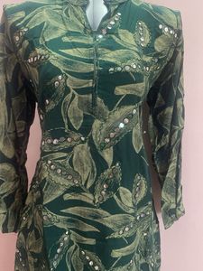 Green Floral Cord Set