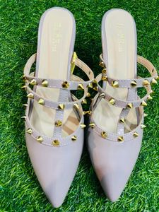 Studded Pointed Toe Mules