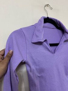 Cute Purple Collared Top